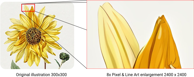 Original illustration 300x300 8x Pixel & Line Art enlargement 2400 x 2400