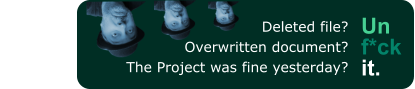 Deleted file? Overwritten document?  The Project was fine yesterday? Un f*ck it.